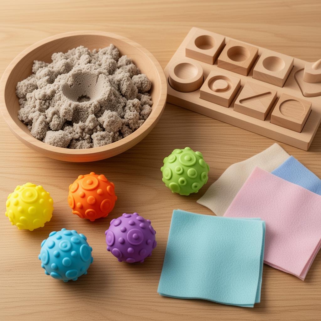 Child playing with sensory materials
